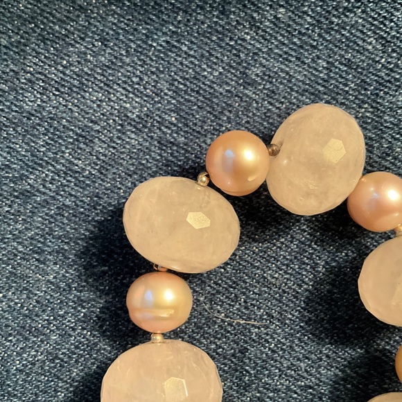 Pearl Rose Quartz Faceted bracelet silver - Picture 2 of 6